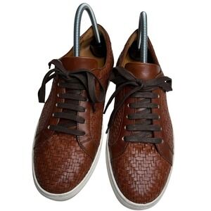 TAFT Woven Leather Sneakers Brown Mens Size 39 Handcrafted in Spain Casual Shoes